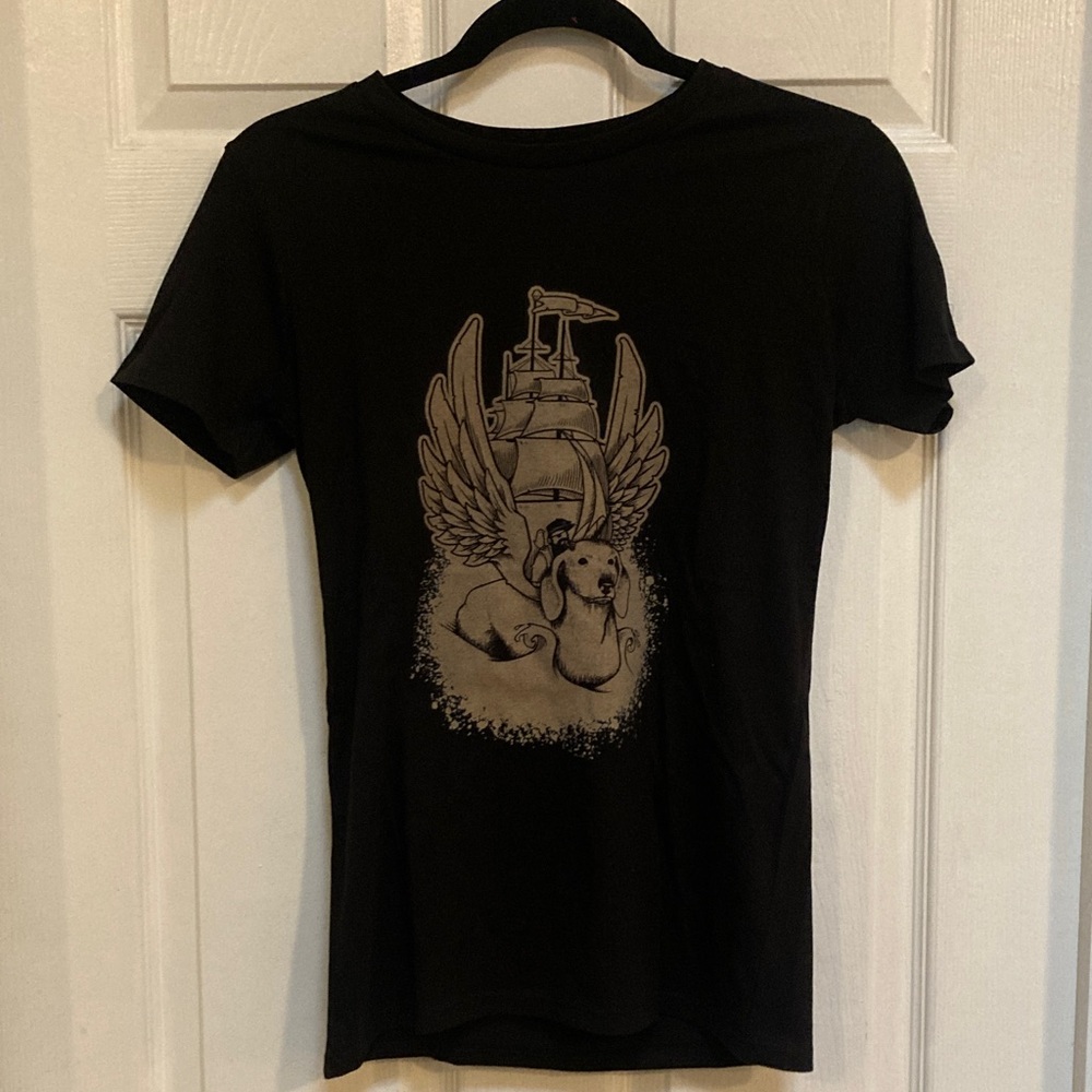 Upper playground Black Graphic Tee Jeremy Fish design size small